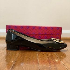 Tory Burch Twiggie Pump - Super Soft Patent Black Size 10.5